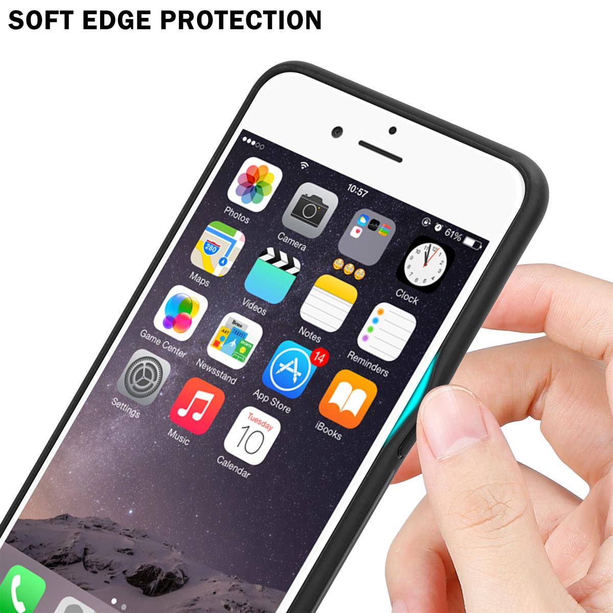 Cadorabo Hülle für Apple iPhone 6 / 6S Schutz Hülle in Lila Handyhülle TPU Etui Cover Case Tempered Glas
