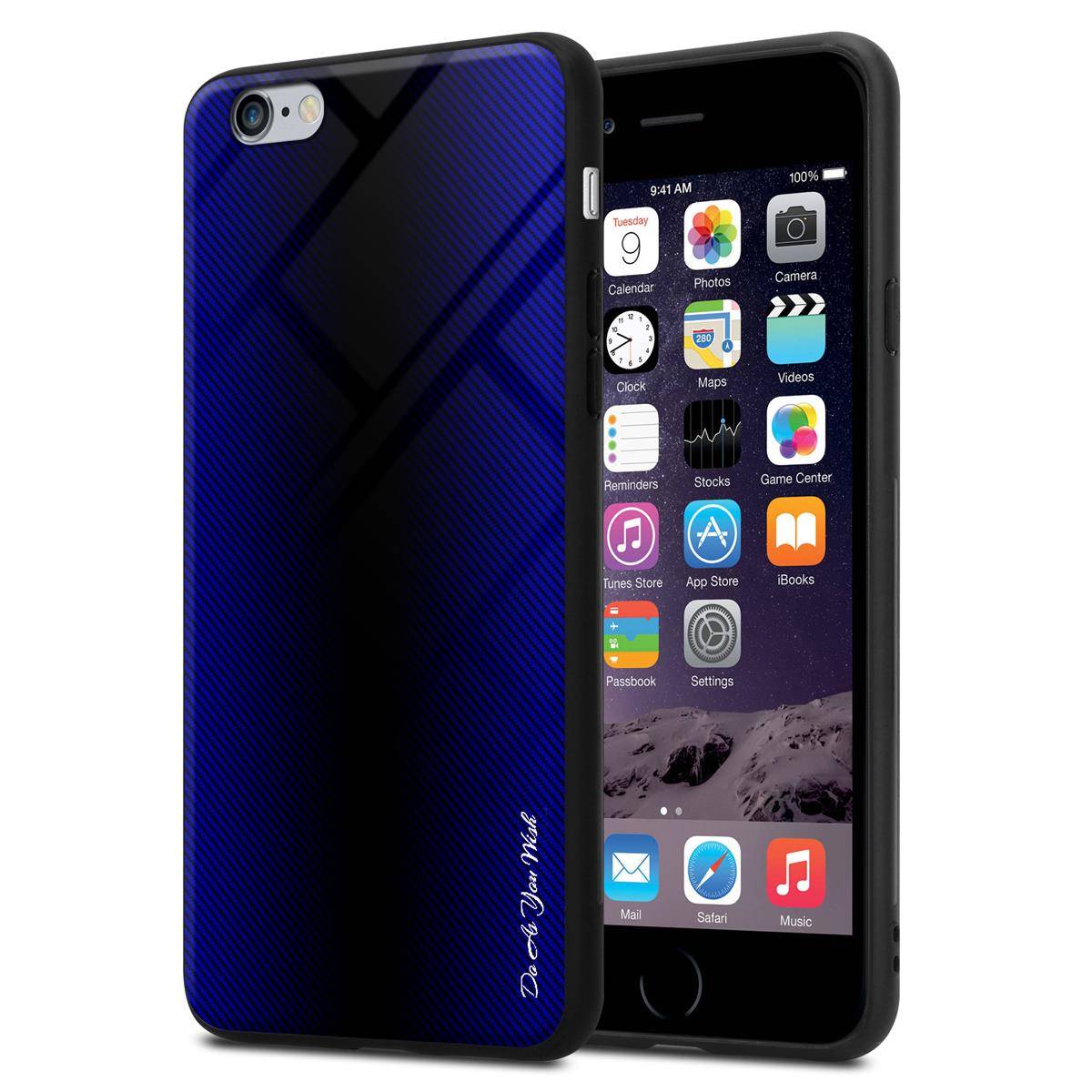 Cadorabo Hülle für Apple iPhone 6 PLUS / 6S PLUS Schutz Hülle in Lila Handyhülle TPU Etui Cover Case Tempered Glas