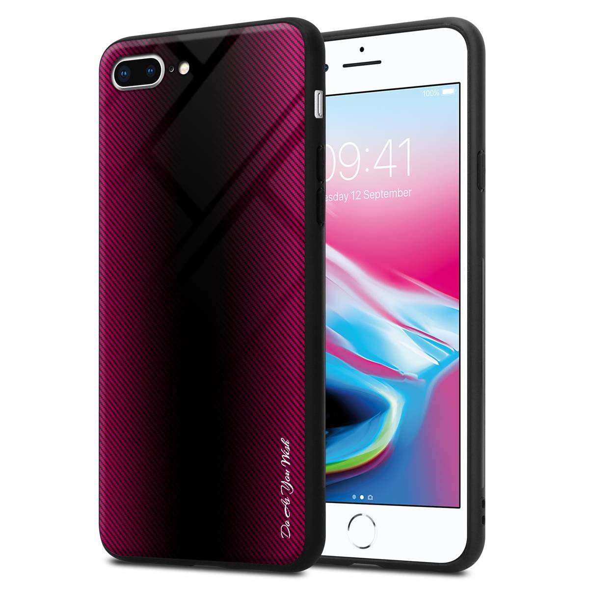Cadorabo Hülle für Apple iPhone 7 PLUS / 7S PLUS / 8 PLUS Schutz Hülle in Pink Handyhülle TPU Etui Cover Case Tempered