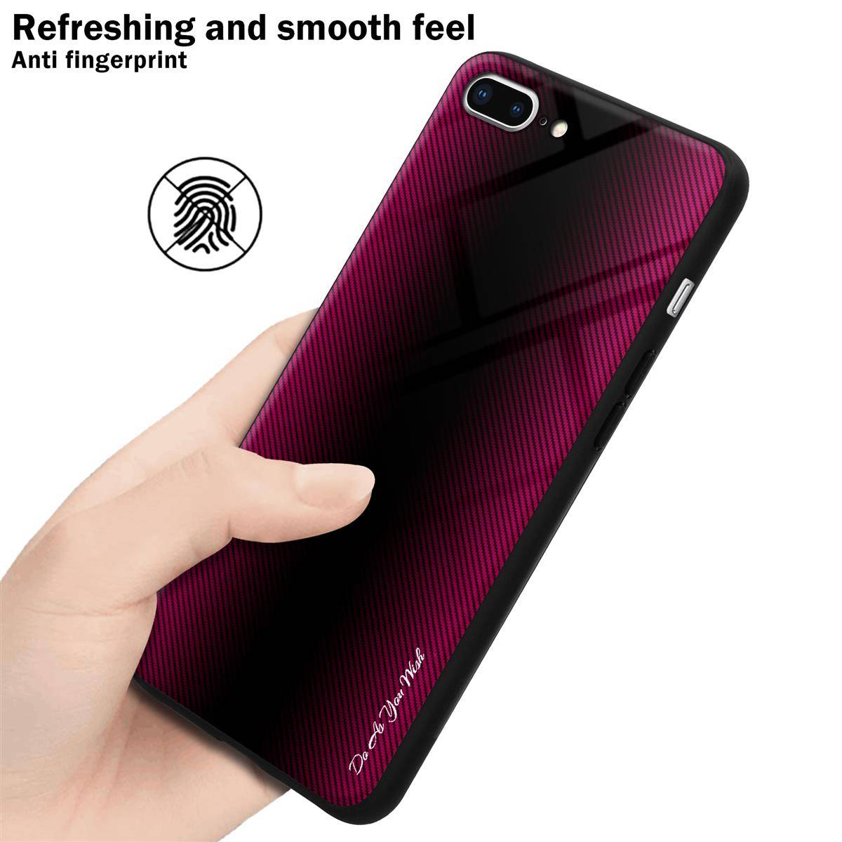 Cadorabo Hülle für Apple iPhone 7 PLUS / 7S PLUS / 8 PLUS Schutz Hülle in Pink Handyhülle TPU Etui Cover Case Tempered