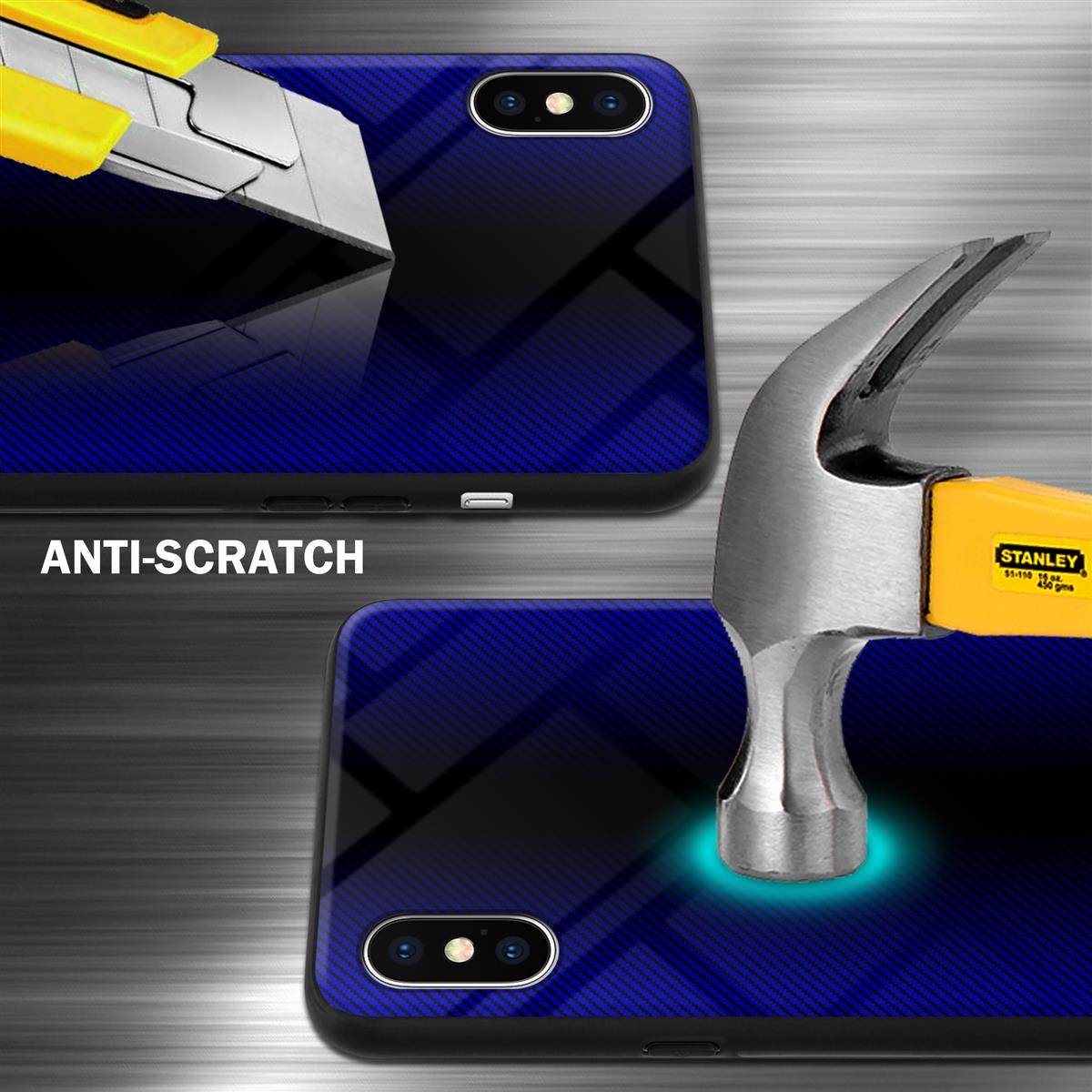 Cadorabo Hülle für Apple iPhone X / XS Schutz Hülle in Lila Handyhülle TPU Etui Cover Case Tempered Glas
