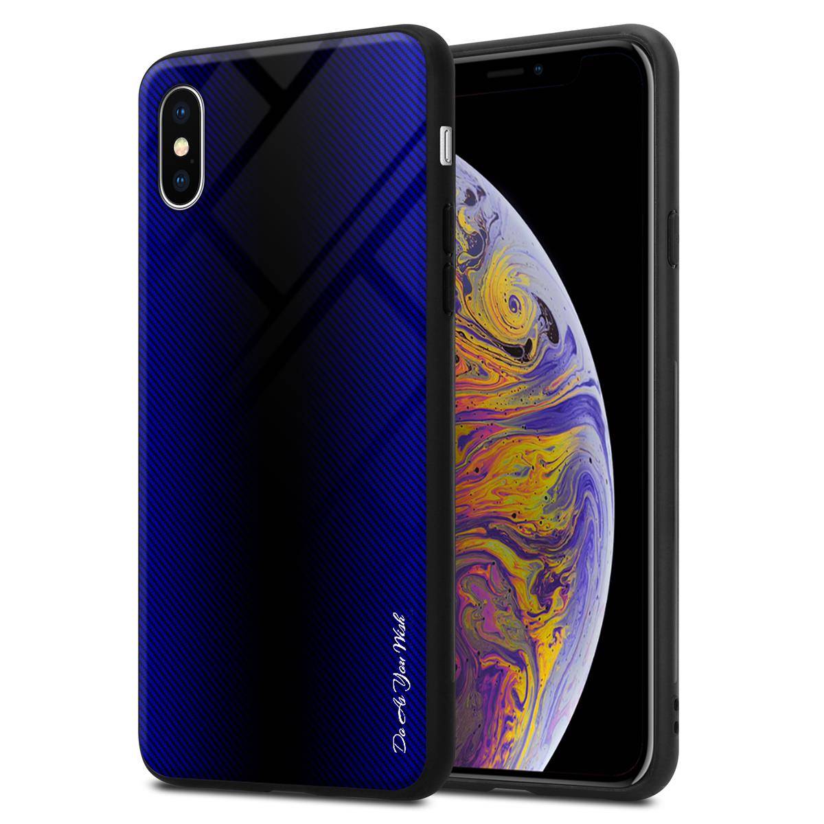 Cadorabo Hülle für Apple iPhone XS MAX Schutz Hülle in Lila Handyhülle TPU Etui Cover Case Tempered Glas