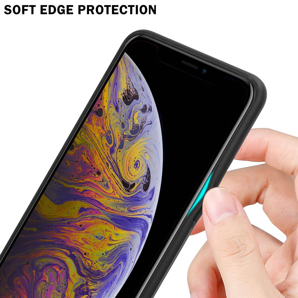 Cadorabo Hülle für Apple iPhone XS MAX Schutz Hülle in Lila Handyhülle TPU Etui Cover Case Tempered Glas