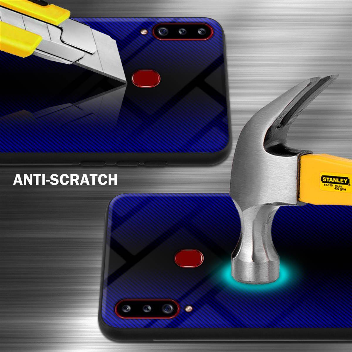 Cadorabo Hülle für Samsung Galaxy A20s Schutz Hülle in Lila Handyhülle TPU Etui Cover Case Tempered Glas