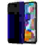 Cadorabo Hülle für Samsung Galaxy A21s Schutz Hülle in Lila Handyhülle TPU Etui Cover Case Tempered Glas