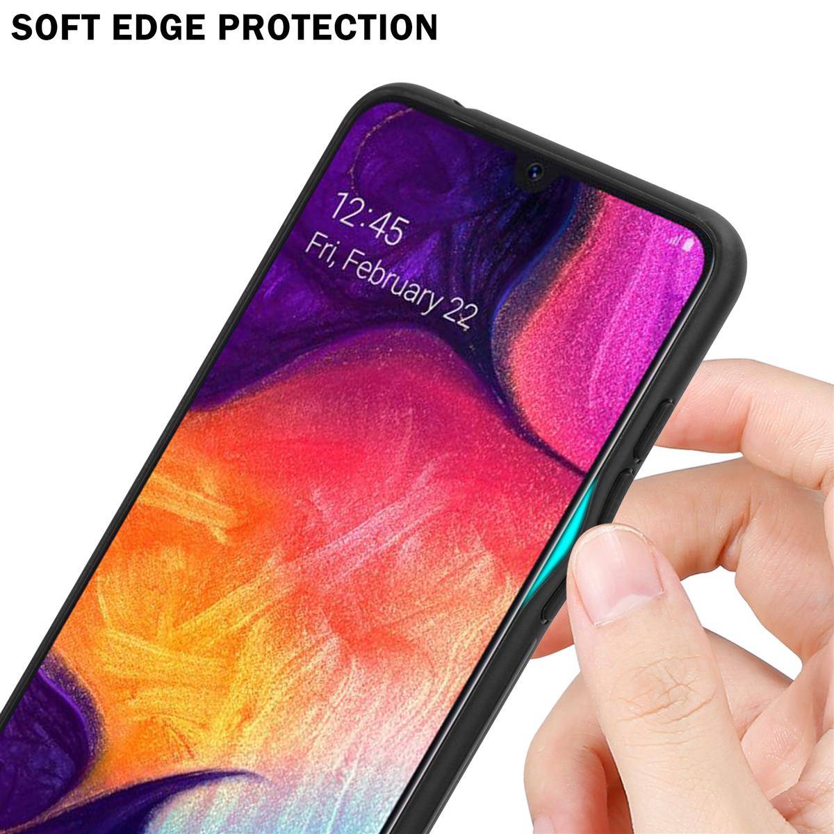 Cadorabo Hülle für Samsung Galaxy A50 4G / A50s / A30s Schutz Hülle in Lila Handyhülle TPU Etui Cover Case Tempered Glas