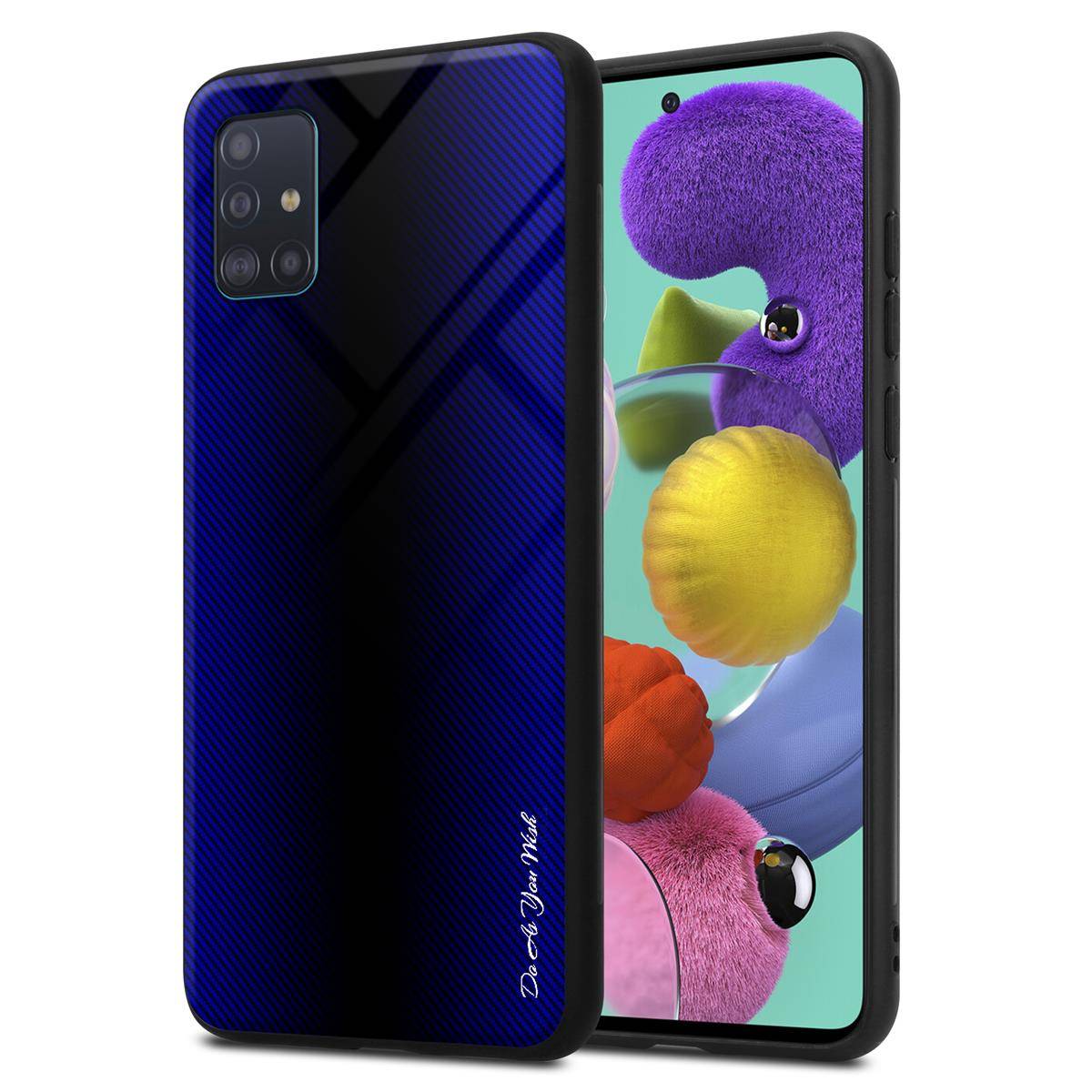 Cadorabo Hülle für Samsung Galaxy A51 4G / M40s Schutz Hülle in Lila Handyhülle TPU Etui Cover Case Tempered Glas