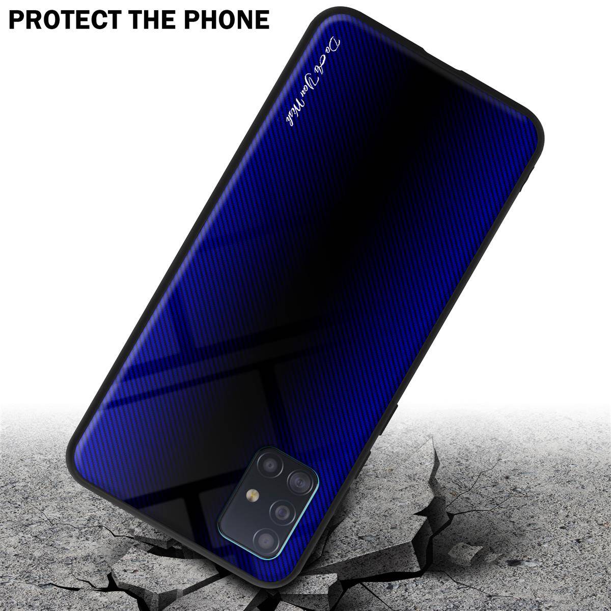 Cadorabo Hülle für Samsung Galaxy A51 4G / M40s Schutz Hülle in Lila Handyhülle TPU Etui Cover Case Tempered Glas