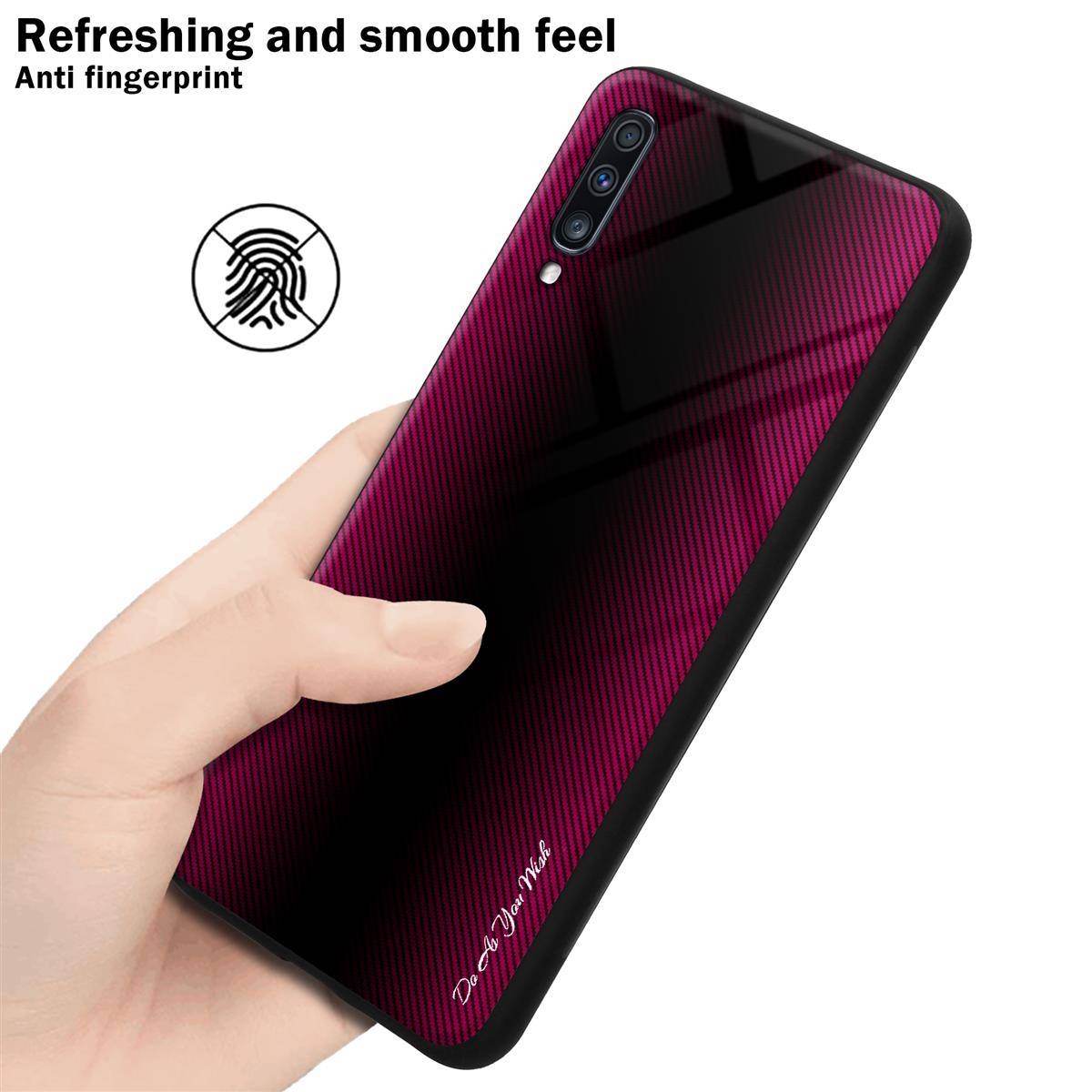 Cadorabo Hülle für Samsung Galaxy A70 / A70s Schutz Hülle in Pink Handyhülle TPU Etui Cover Case Tempered Glas