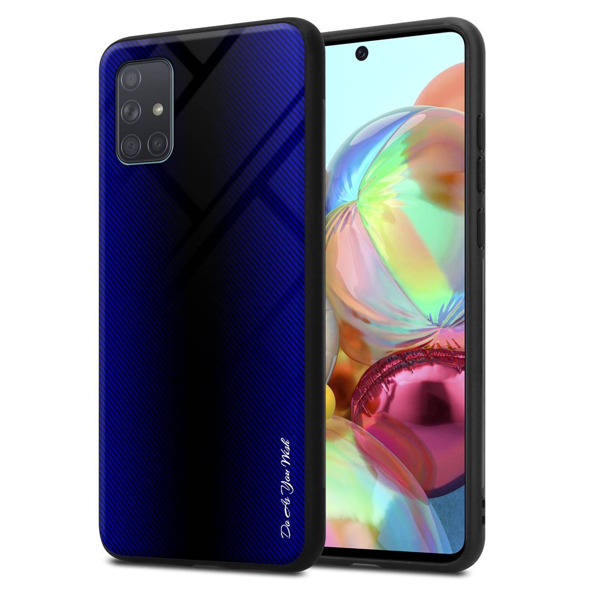 Cadorabo Hülle für Samsung Galaxy A71 4G Schutz Hülle in Lila Handyhülle TPU Etui Cover Case Tempered Glas