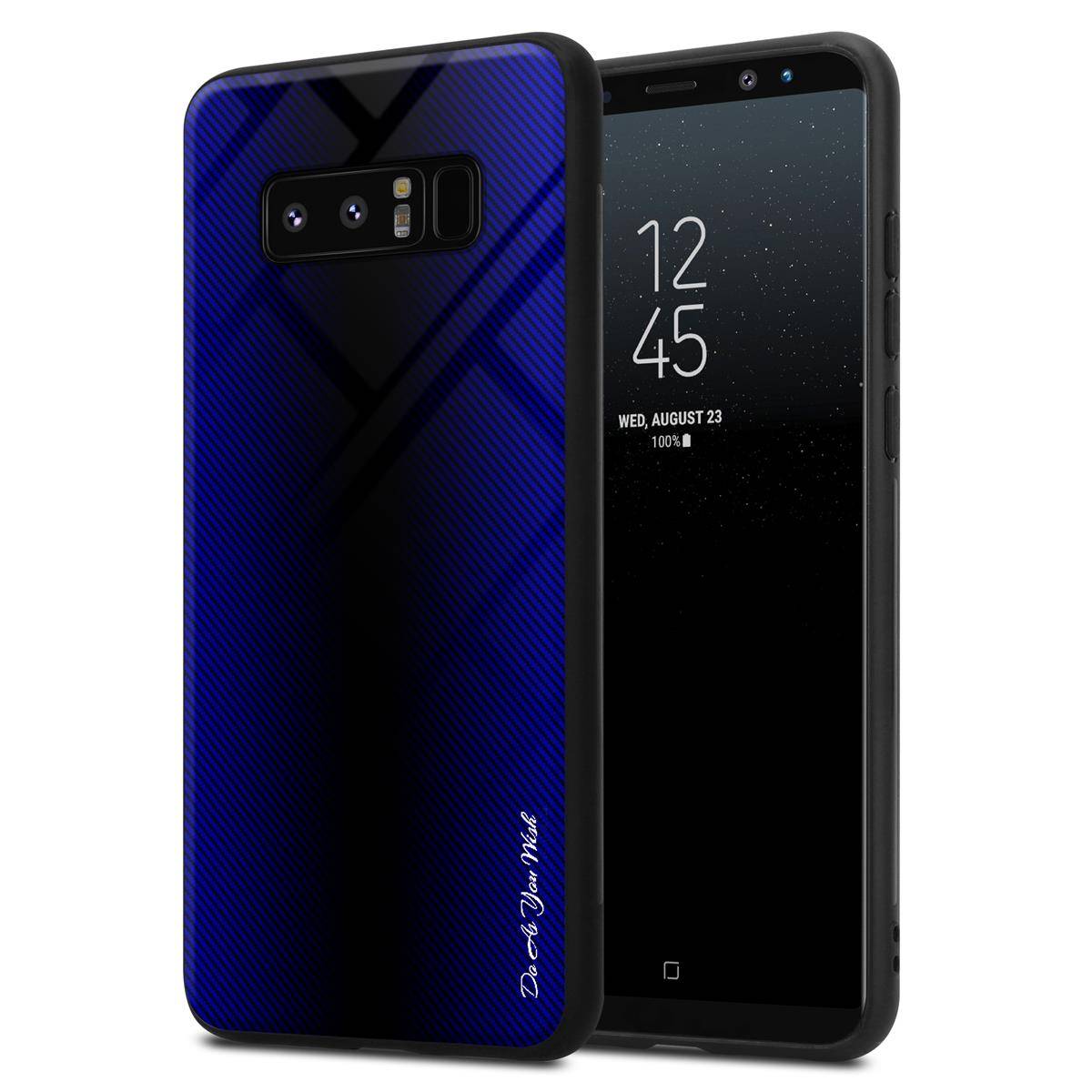 Cadorabo Hülle für Samsung Galaxy NOTE 8 Schutz Hülle in Lila Handyhülle TPU Etui Cover Case Tempered Glas