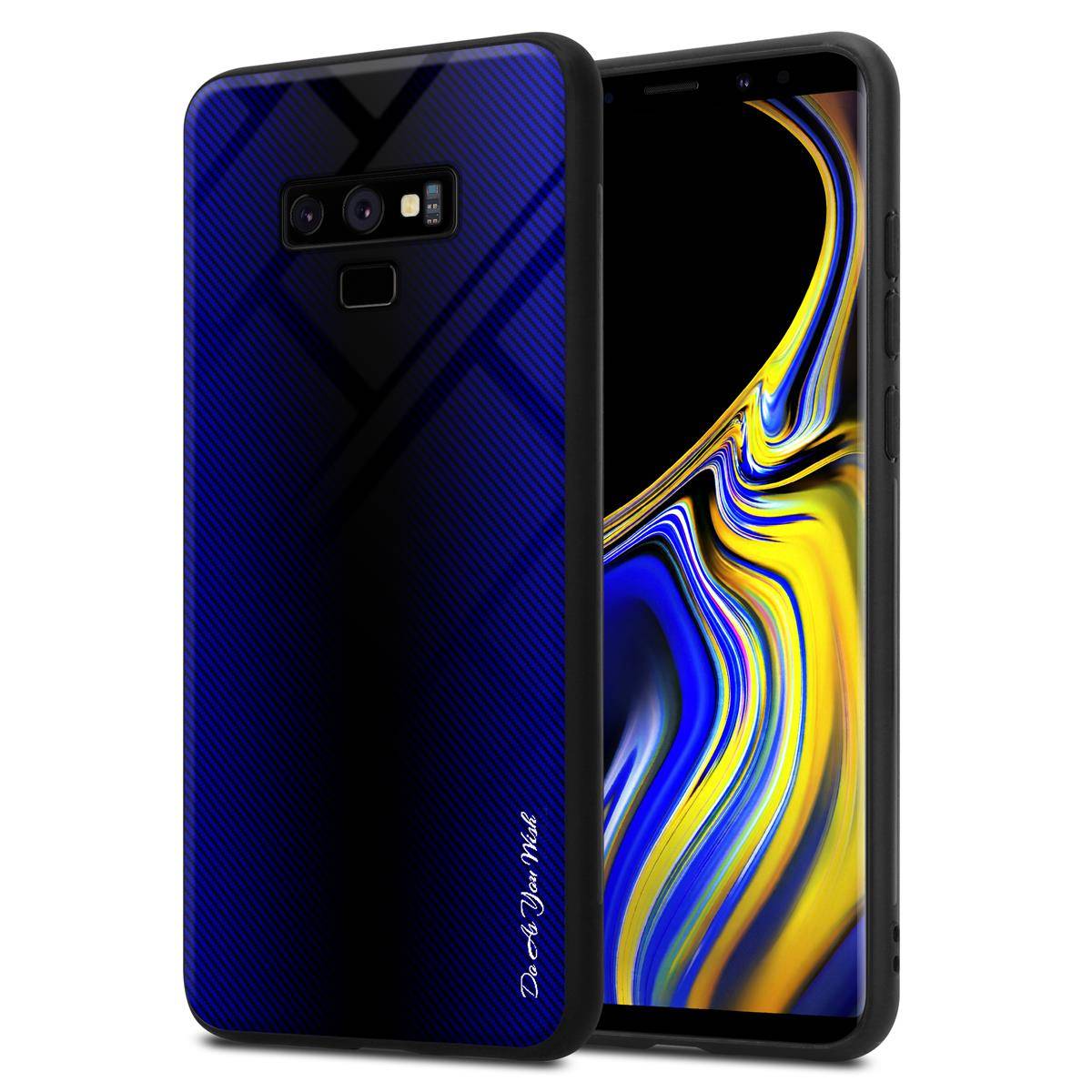 Cadorabo Hülle für Samsung Galaxy NOTE 9 Schutz Hülle in Lila Handyhülle TPU Etui Cover Case Tempered Glas