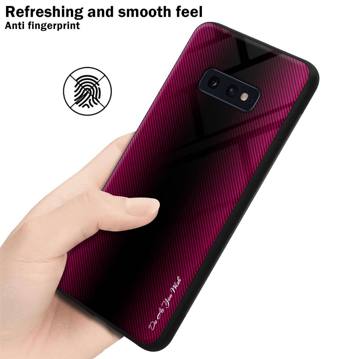 Cadorabo Hülle für Samsung Galaxy S10e Schutz Hülle in Pink Handyhülle TPU Etui Cover Case Tempered Glas