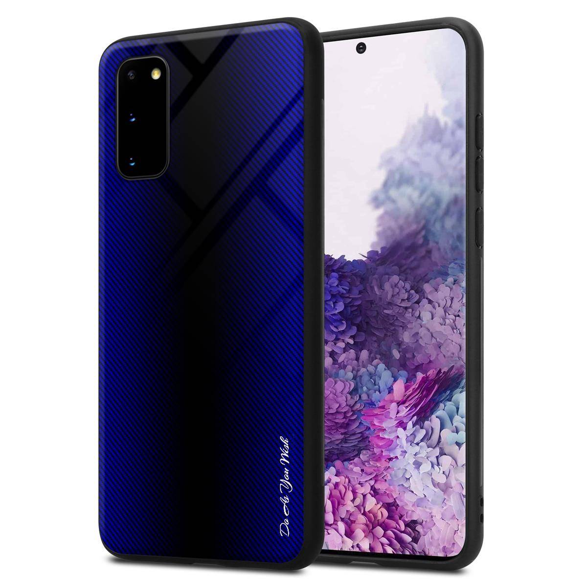 Cadorabo Hülle für Samsung Galaxy S20 Schutz Hülle in Lila Handyhülle TPU Etui Cover Case Tempered Glas