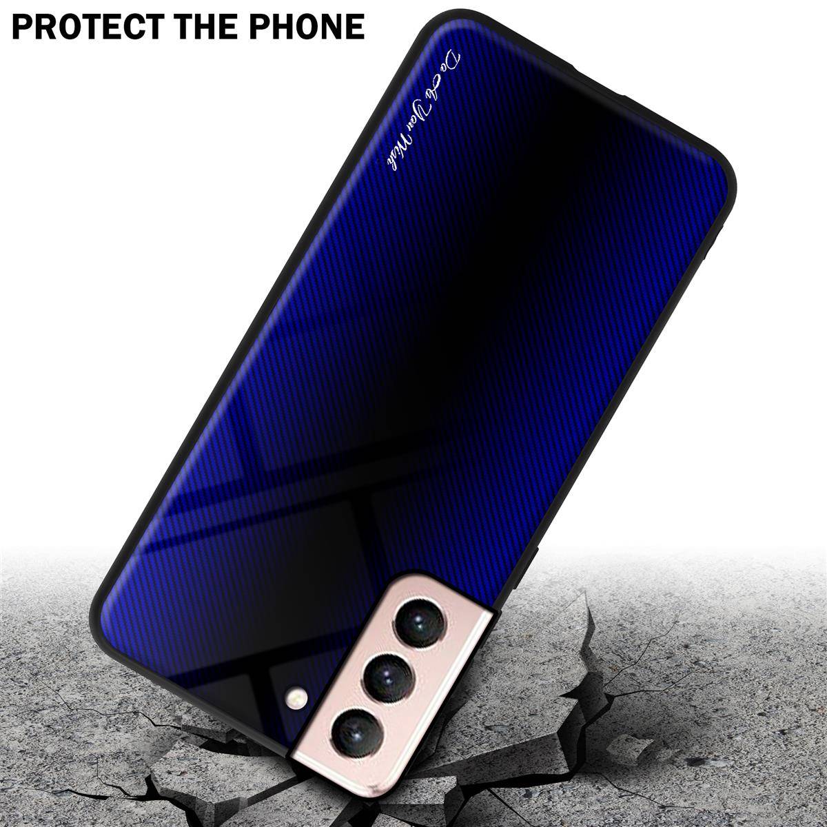 Cadorabo Hülle für Samsung Galaxy S21 5G Schutz Hülle in Lila Handyhülle TPU Etui Cover Case Tempered Glas