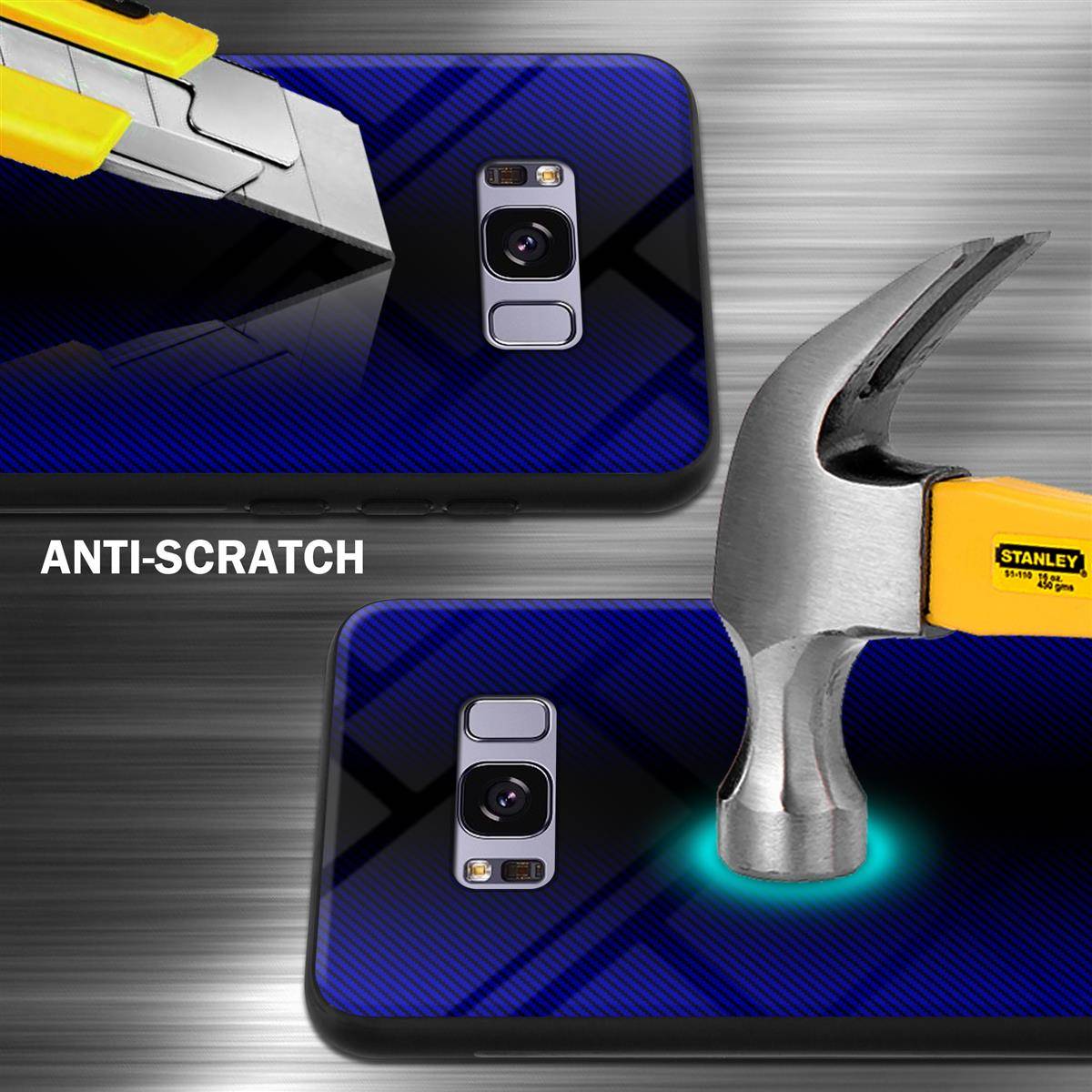 Cadorabo Hülle für Samsung Galaxy S8 PLUS Schutz Hülle in Lila Handyhülle TPU Etui Cover Case Tempered Glas
