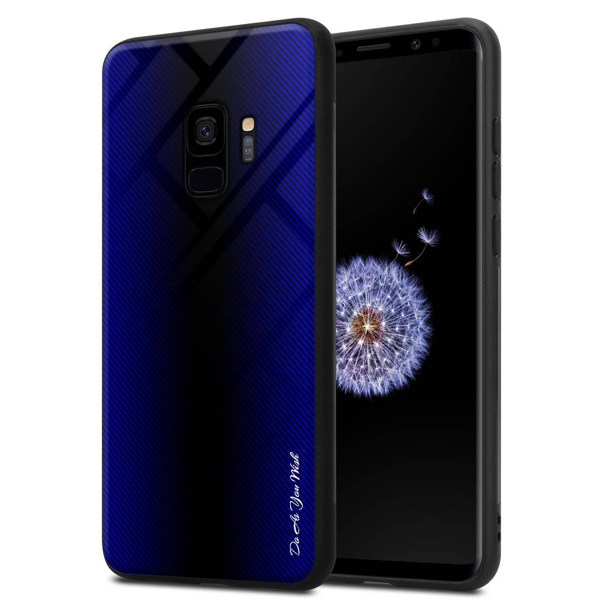 Cadorabo Hülle für Samsung Galaxy S9 Schutz Hülle in Lila Handyhülle TPU Etui Cover Case Tempered Glas