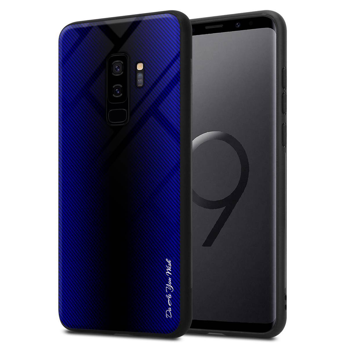 Cadorabo Hülle für Samsung Galaxy S9 PLUS Schutz Hülle in Lila Handyhülle TPU Etui Cover Case Tempered Glas