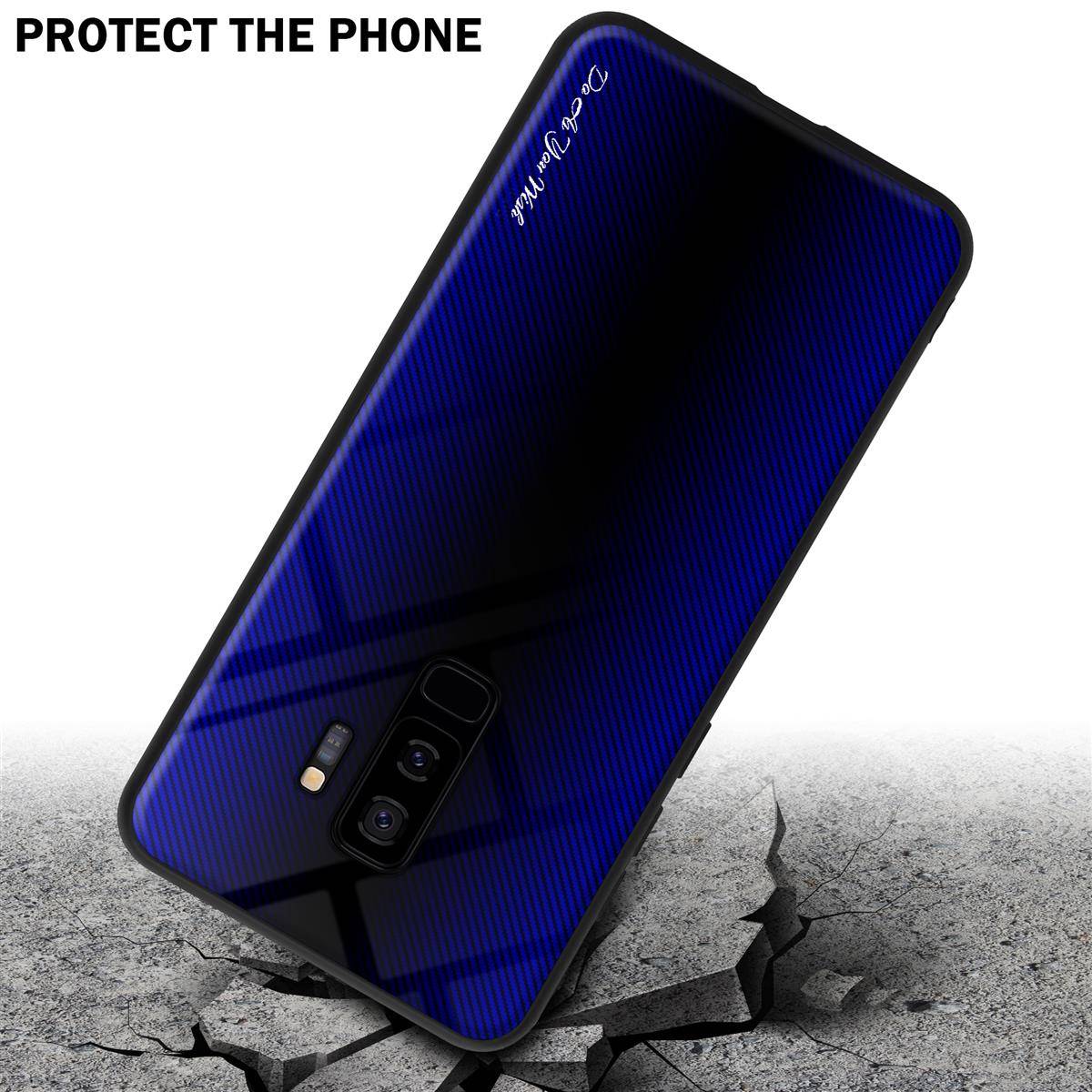 Cadorabo Hülle für Samsung Galaxy S9 PLUS Schutz Hülle in Lila Handyhülle TPU Etui Cover Case Tempered Glas