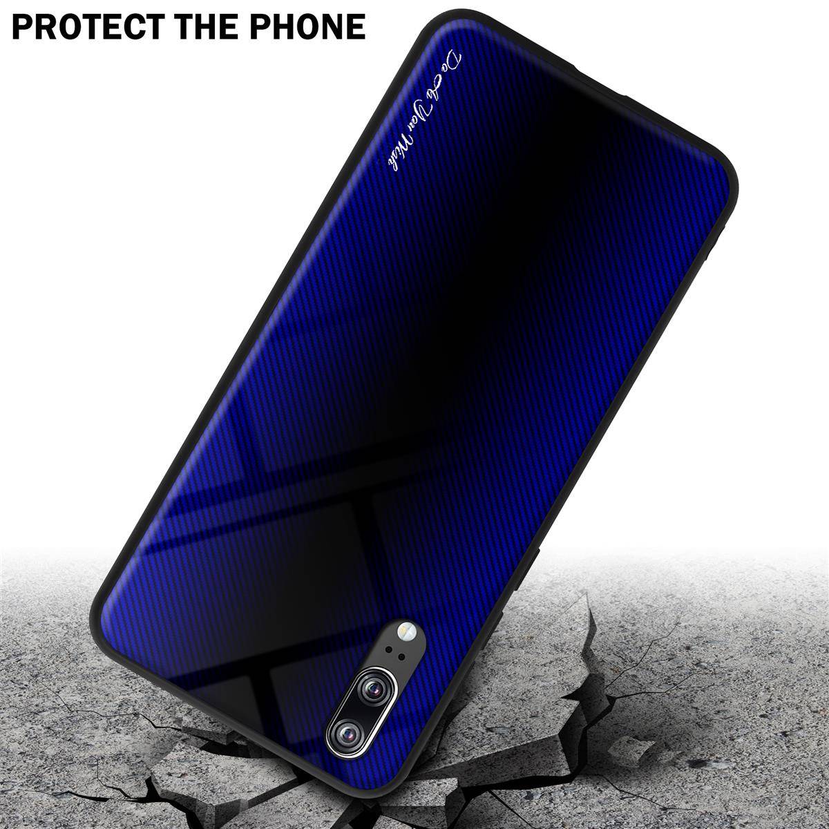 Cadorabo Hülle für Huawei P20 Schutz Hülle in Lila Handyhülle TPU Etui Cover Case Tempered Glas
