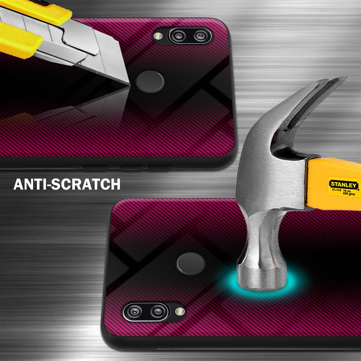 Cadorabo Hülle für Huawei P20 LITE 2018 / NOVA 3E Schutz Hülle in Pink Handyhülle TPU Etui Cover Case Tempered Glas