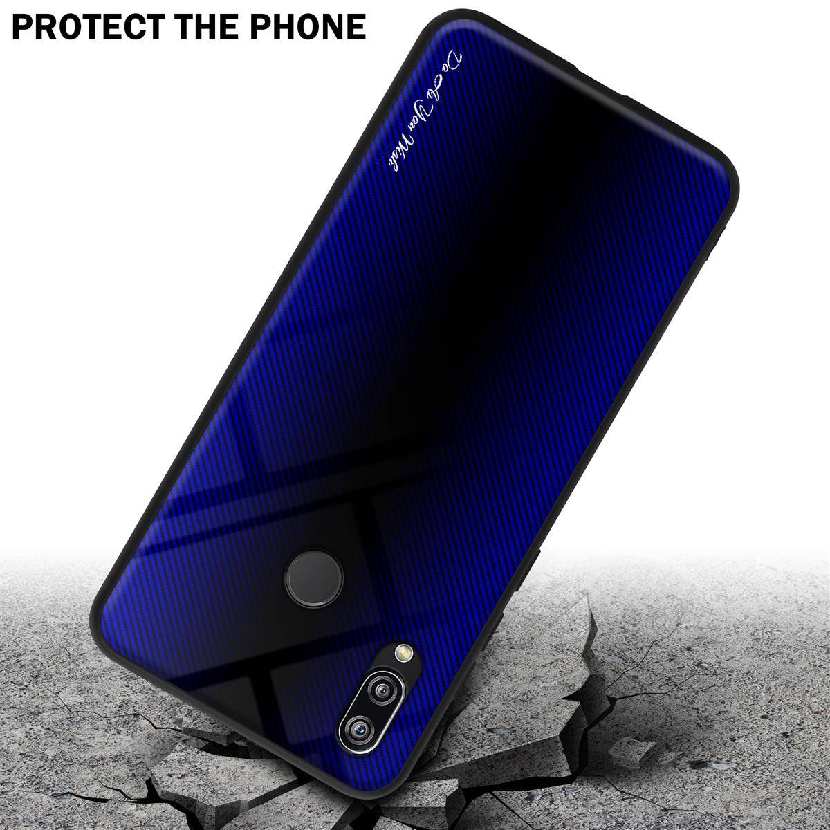 Cadorabo Hülle für Huawei P20 LITE 2018 / NOVA 3E Schutz Hülle in Lila Handyhülle TPU Etui Cover Case Tempered Glas