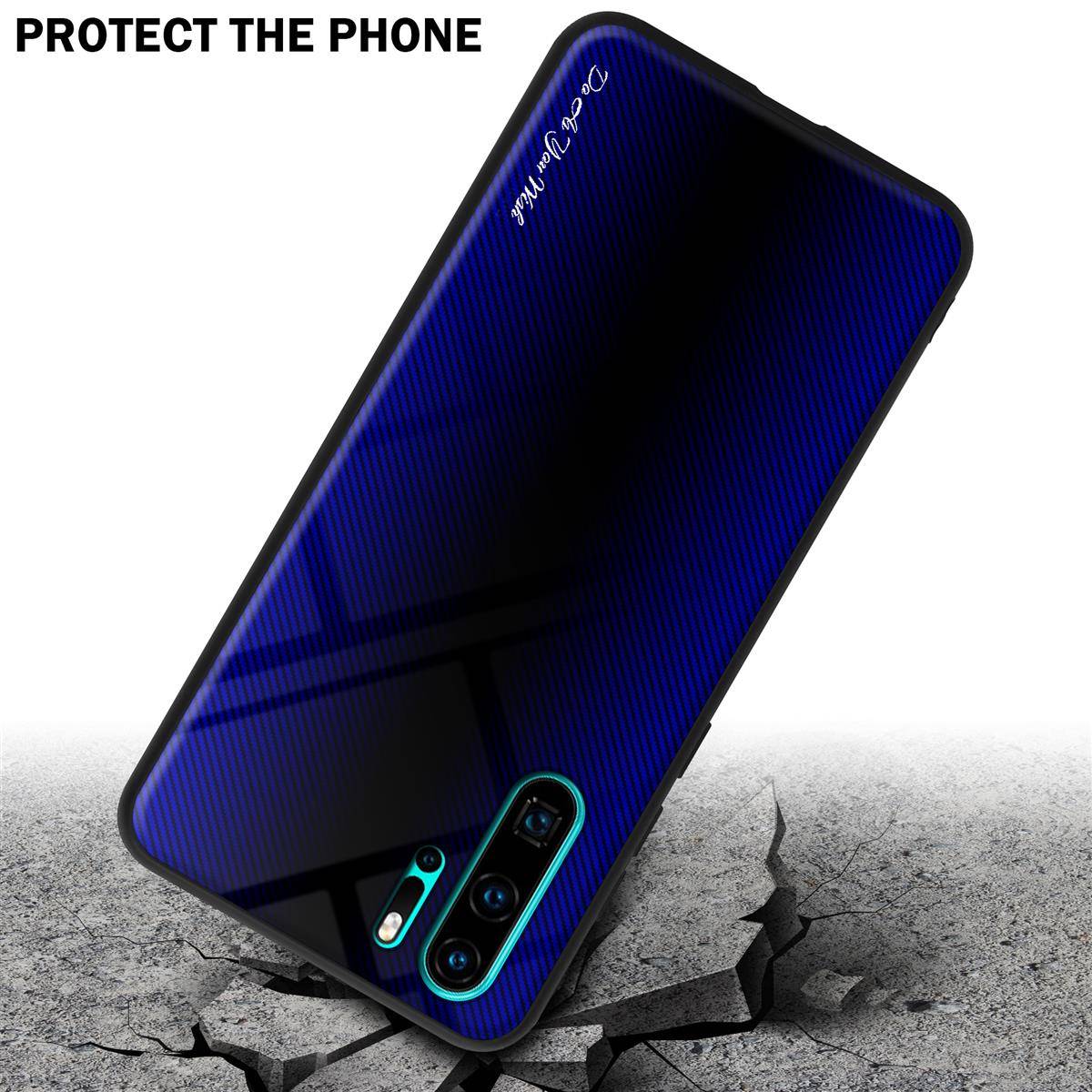 Cadorabo Hülle für Huawei P30 PRO Schutz Hülle in Lila Handyhülle TPU Etui Cover Case Tempered Glas