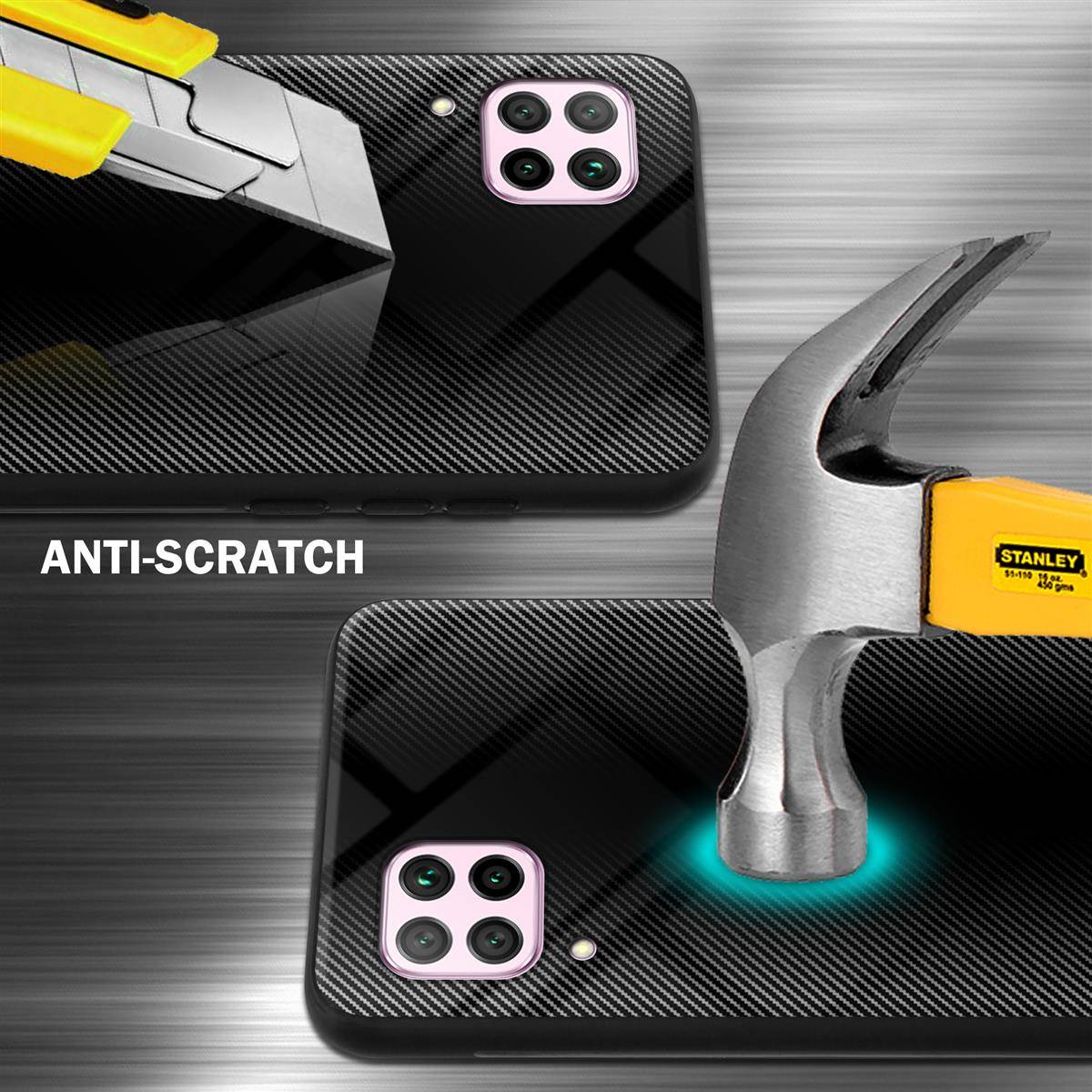 Cadorabo Hülle für Huawei NOVA 6 SE / P40 LITE / NOVA 7i Schutz Hülle in Schwarz Handyhülle TPU Etui Cover Case Tempered