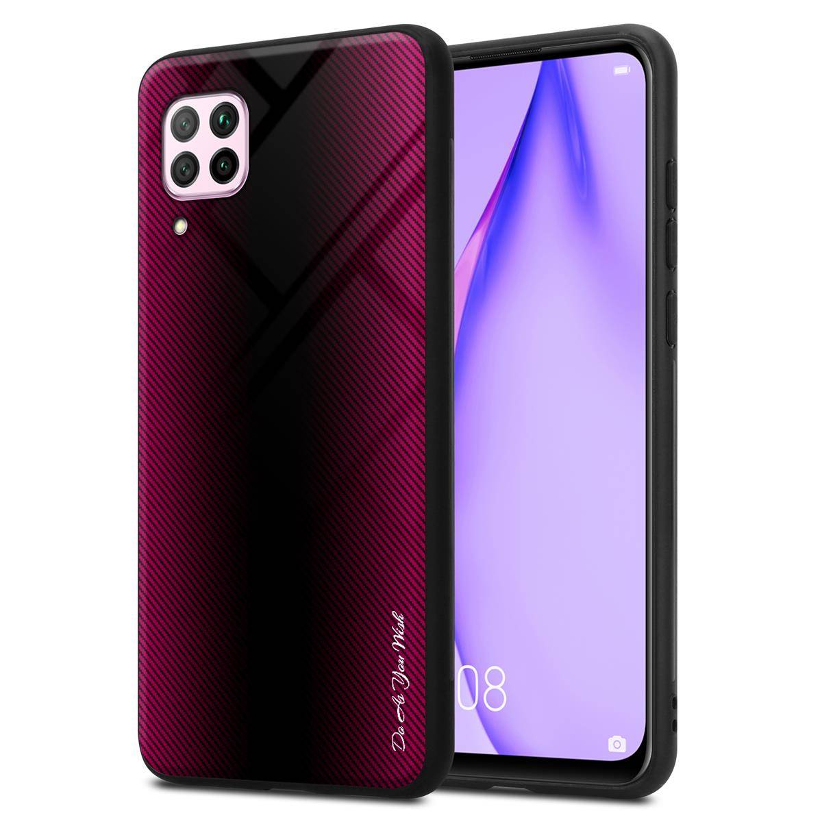 Cadorabo Hülle für Huawei NOVA 6 SE / P40 LITE / NOVA 7i Schutz Hülle in Pink Handyhülle TPU Etui Cover Case Tempered