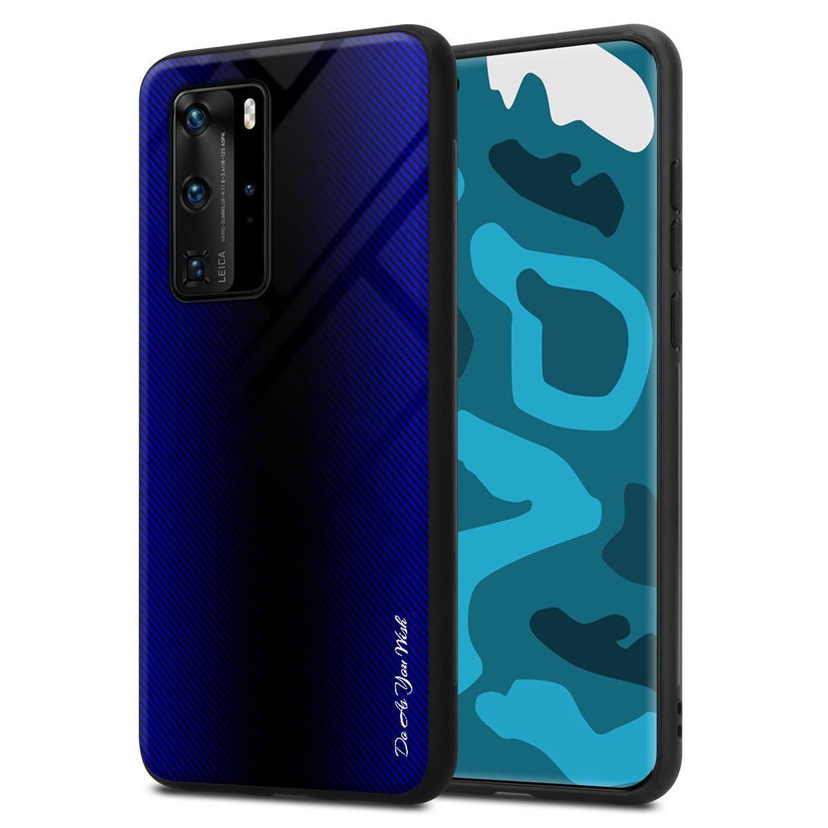 Cadorabo Hülle für Huawei P40 PRO / P40 PRO+ Schutz Hülle in Lila Handyhülle TPU Etui Cover Case Tempered Glas