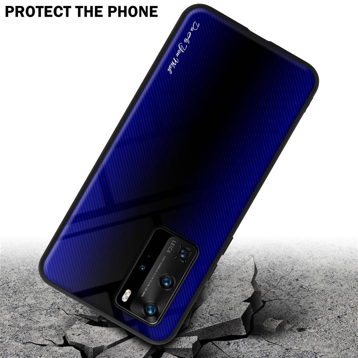 Cadorabo Hülle für Huawei P40 PRO / P40 PRO+ Schutz Hülle in Lila Handyhülle TPU Etui Cover Case Tempered Glas