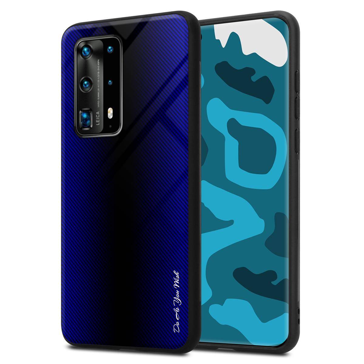 Cadorabo Hülle für Huawei P40 PRO / P40 PRO+ Schutz Hülle in Lila Handyhülle TPU Etui Cover Case Tempered Glas