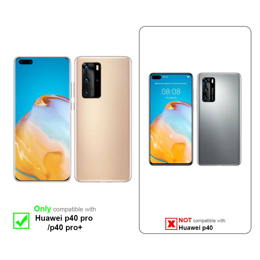 Cadorabo Hülle für Huawei P40 PRO / P40 PRO+ Schutz Hülle in Lila Handyhülle TPU Etui Cover Case Tempered Glas
