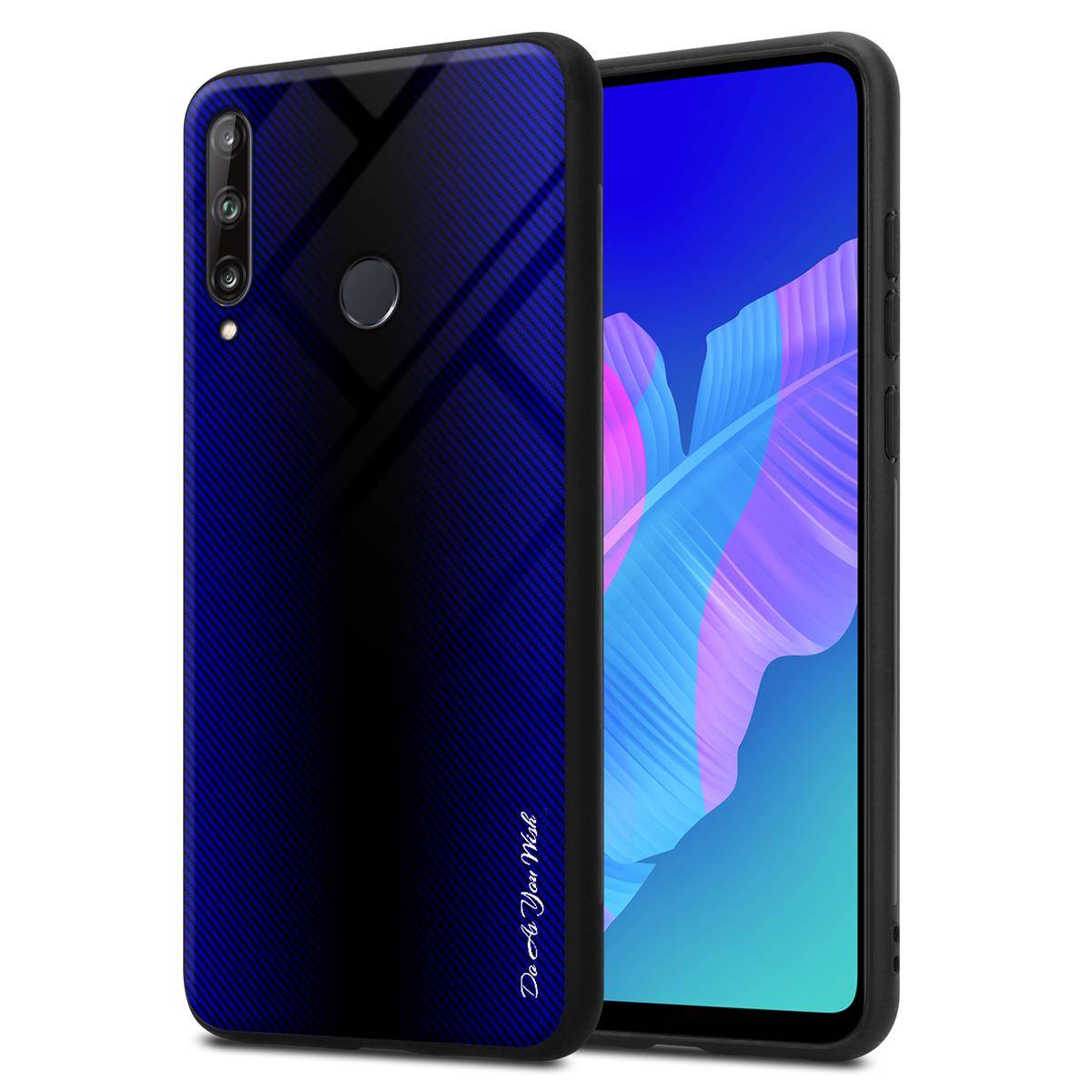 Cadorabo Hülle für Huawei P40 LITE E Schutz Hülle in Lila Handyhülle TPU Etui Cover Case Tempered Glas