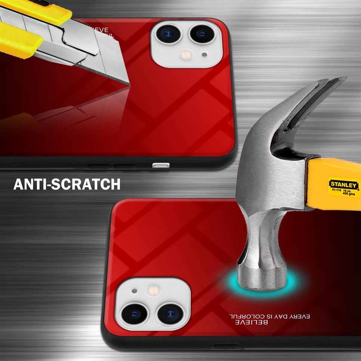 Cadorabo Hülle für Apple iPhone 11 Schutz Hülle in Schwarz Handyhülle TPU Etui Cover Case Tempered Glas