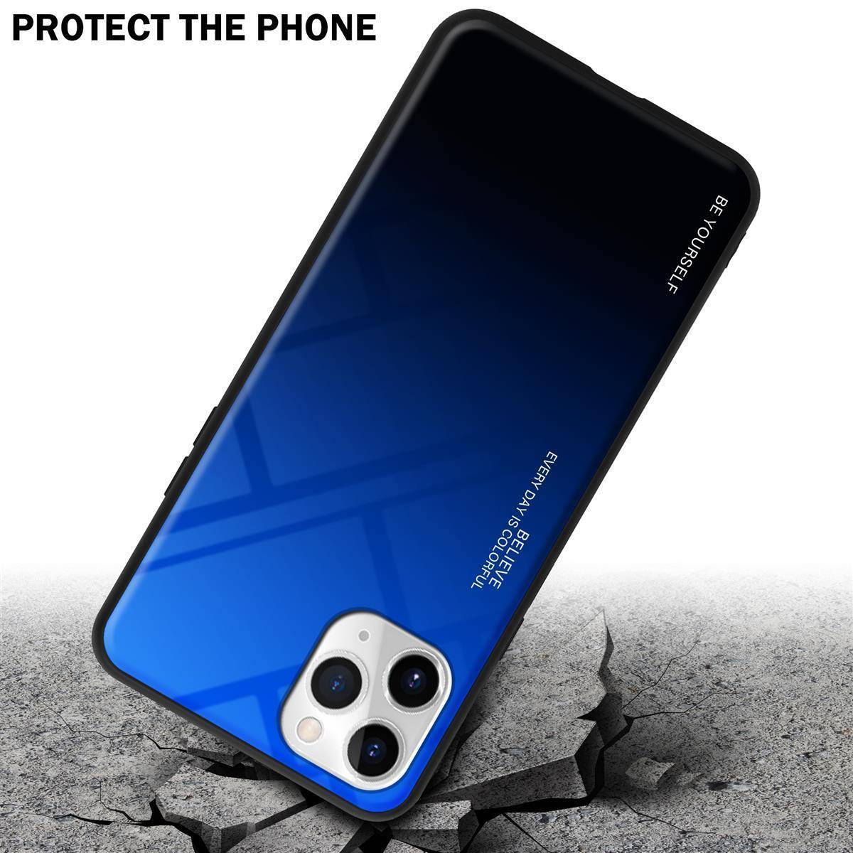 Cadorabo Hülle für Apple iPhone 11 PRO Schutz Hülle in Schwarz Handyhülle TPU Etui Cover Case Tempered Glas