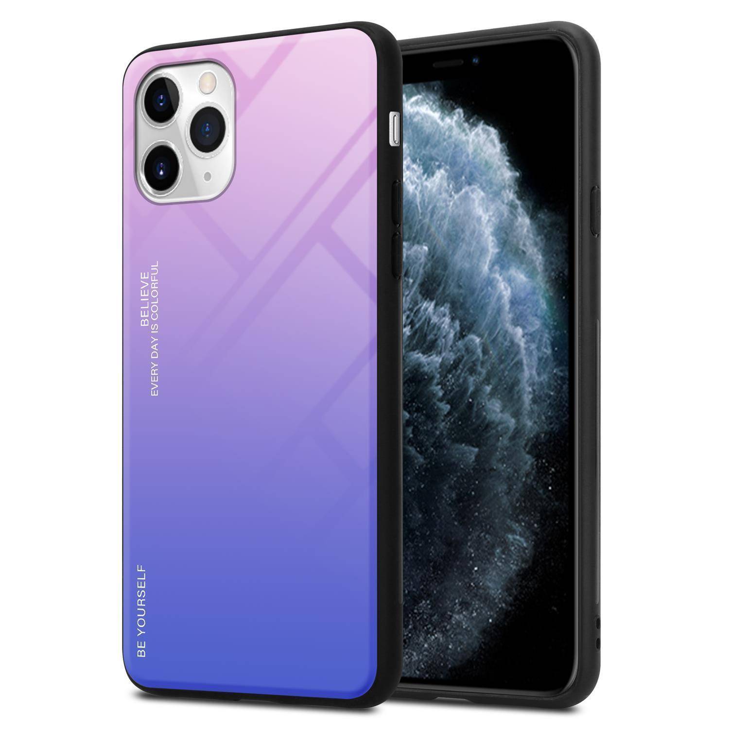 Cadorabo Hülle für Apple iPhone 11 PRO Schutz Hülle in Schwarz Handyhülle TPU Etui Cover Case Tempered Glas