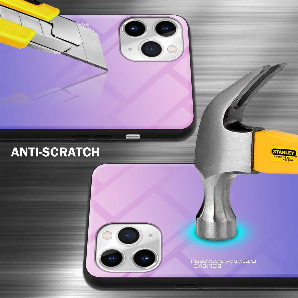Cadorabo Hülle für Apple iPhone 11 PRO Schutz Hülle in Schwarz Handyhülle TPU Etui Cover Case Tempered Glas