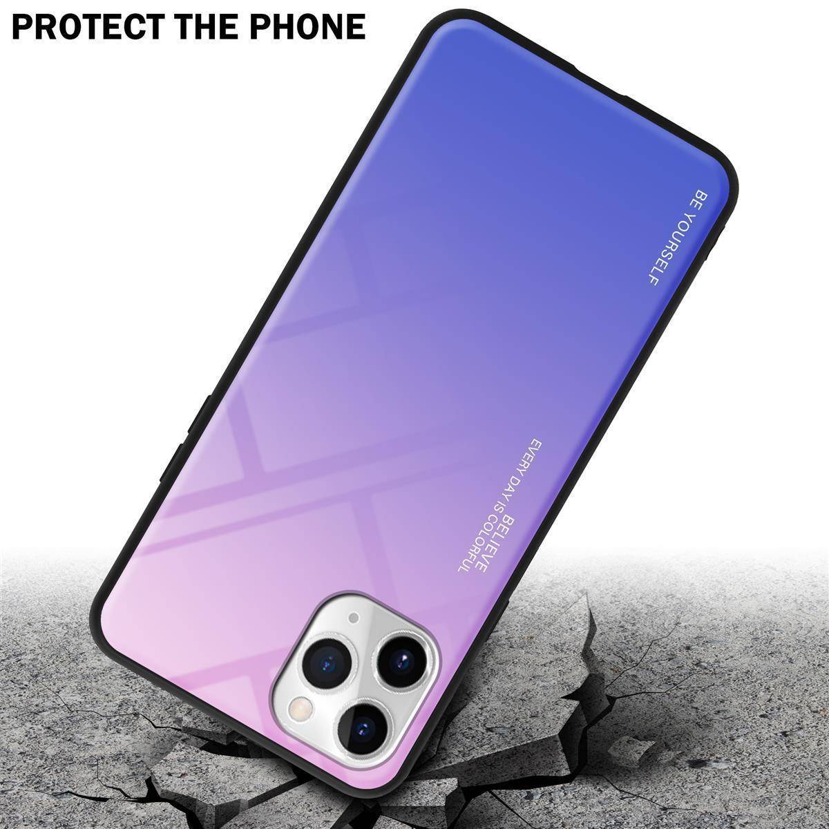 Cadorabo Hülle für Apple iPhone 11 PRO Schutz Hülle in Schwarz Handyhülle TPU Etui Cover Case Tempered Glas