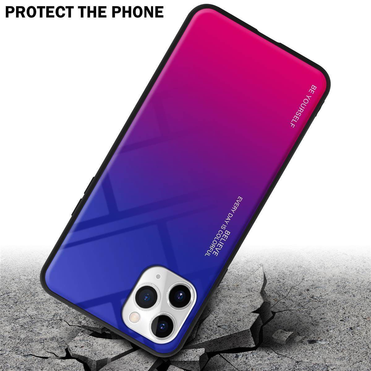 Cadorabo Hülle für Apple iPhone 11 PRO MAX Schutz Hülle in Schwarz Handyhülle TPU Etui Cover Case Tempered Glas