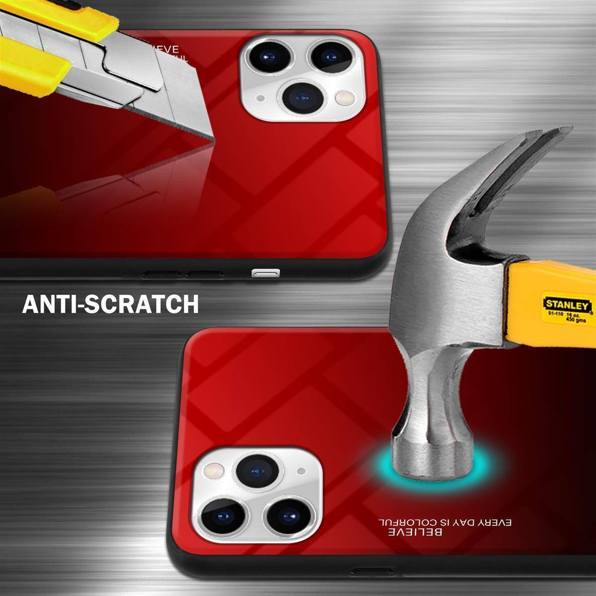 Cadorabo Hülle für Apple iPhone 11 PRO MAX Schutz Hülle in Schwarz Handyhülle TPU Etui Cover Case Tempered Glas