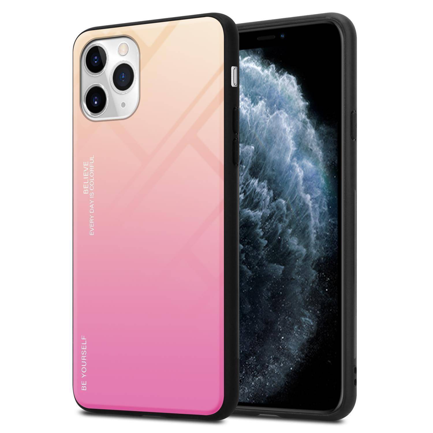 Cadorabo Hülle für Apple iPhone 11 PRO MAX Schutz Hülle in Schwarz Handyhülle TPU Etui Cover Case Tempered Glas