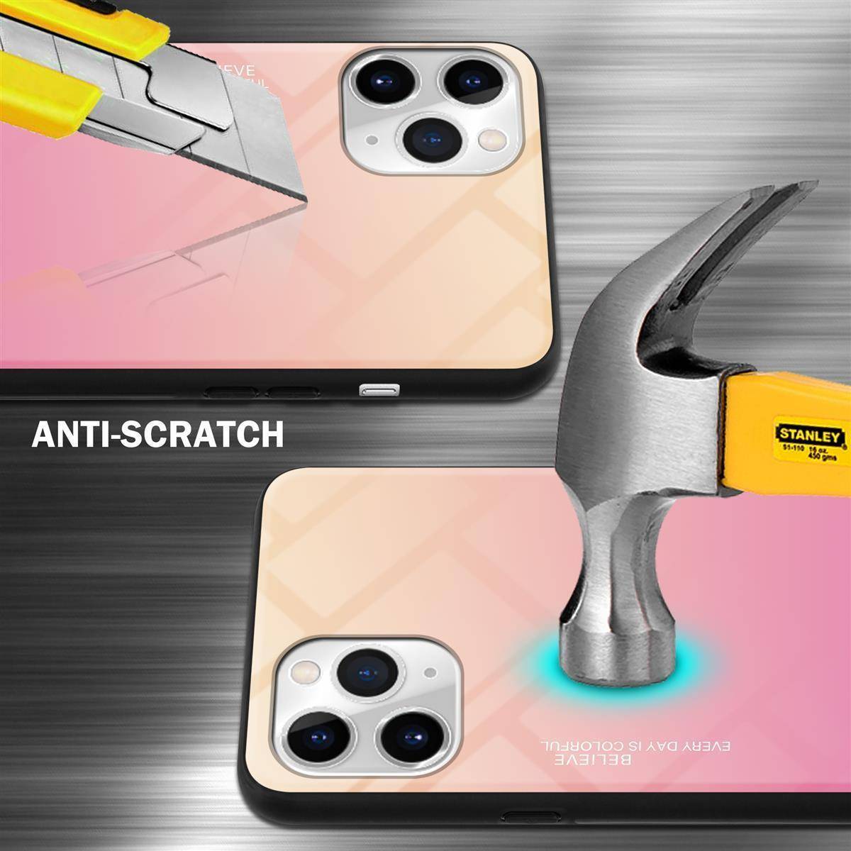 Cadorabo Hülle für Apple iPhone 11 PRO MAX Schutz Hülle in Schwarz Handyhülle TPU Etui Cover Case Tempered Glas