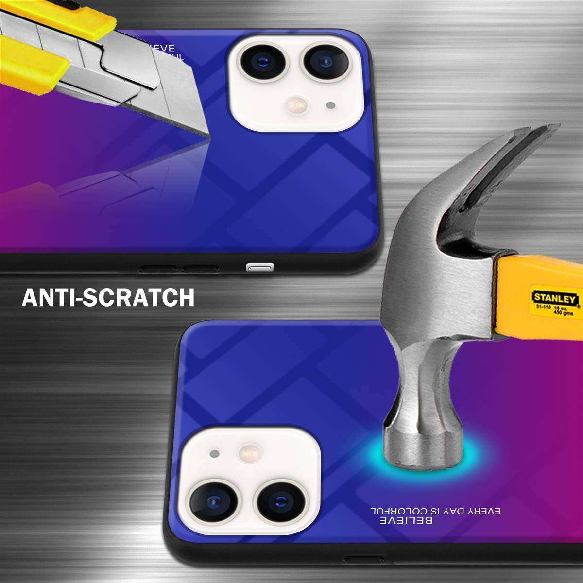 Cadorabo Hülle für Apple iPhone 12 MINI Schutz Hülle in Schwarz Handyhülle TPU Etui Cover Case Tempered Glas