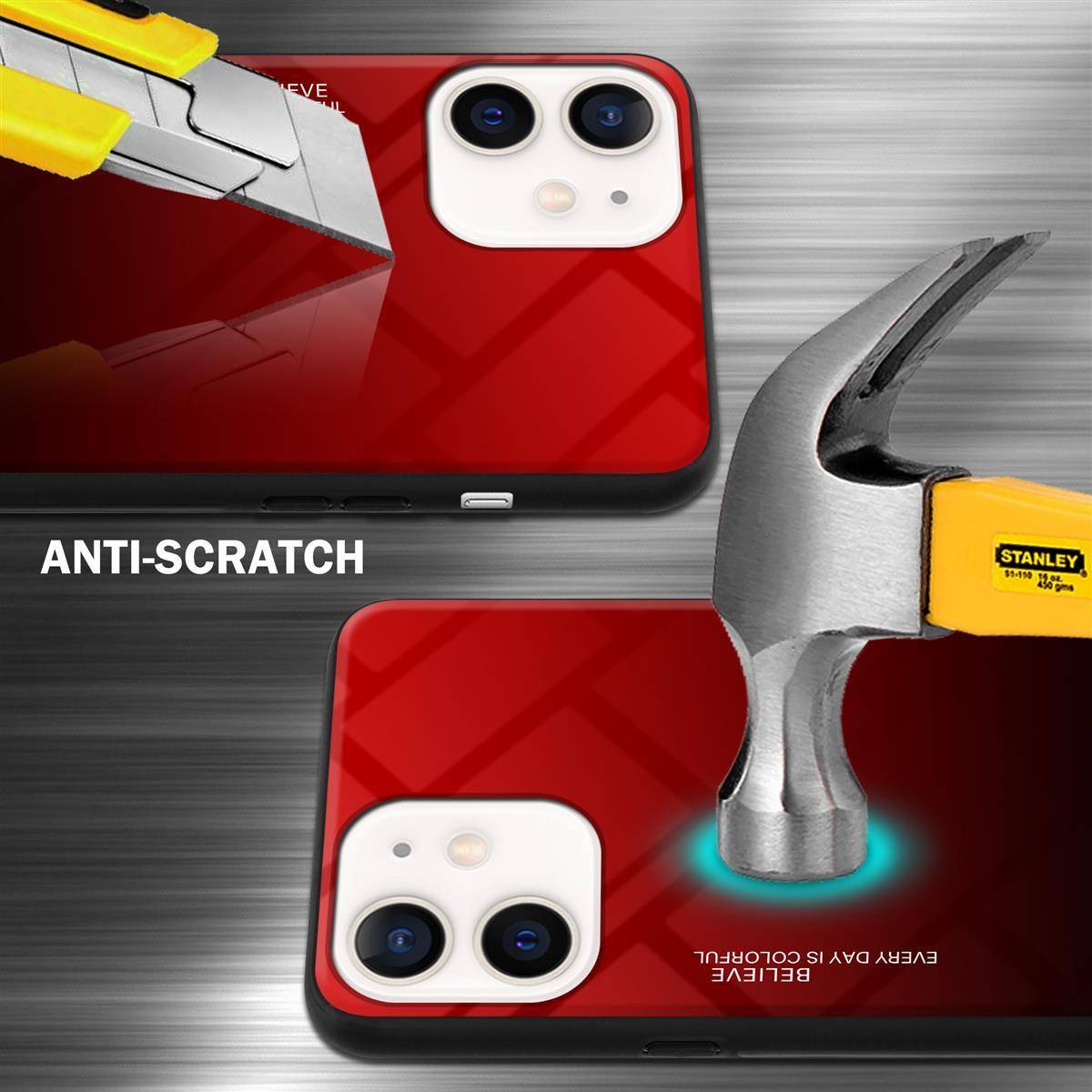 Cadorabo Hülle für Apple iPhone 12 MINI Schutz Hülle in Schwarz Handyhülle TPU Etui Cover Case Tempered Glas