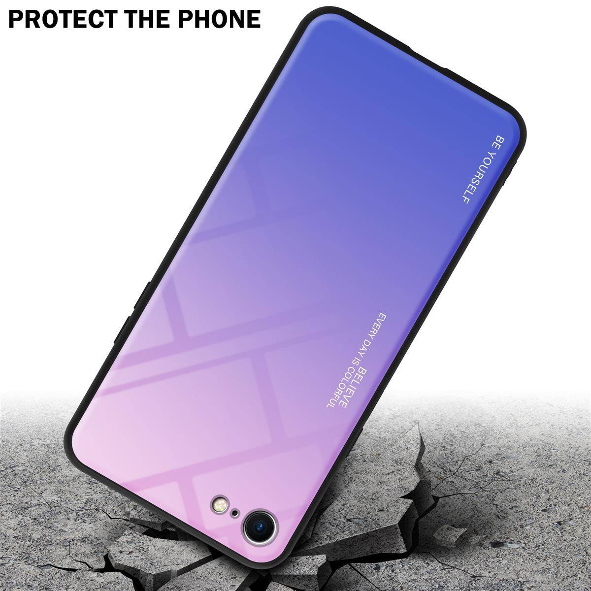 Cadorabo Hülle für Apple iPhone 7 / 7S / 8 / SE 2020 Schutz Hülle in Schwarz Handyhülle TPU Etui Cover Case Tempered