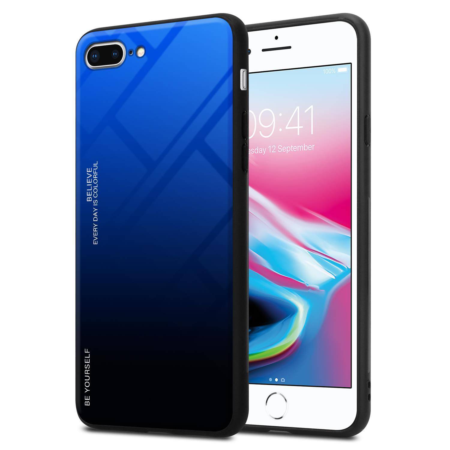 Cadorabo Hülle für Apple iPhone 7 PLUS / 7S PLUS / 8 PLUS Schutz Hülle in Schwarz Handyhülle TPU Etui Cover Case