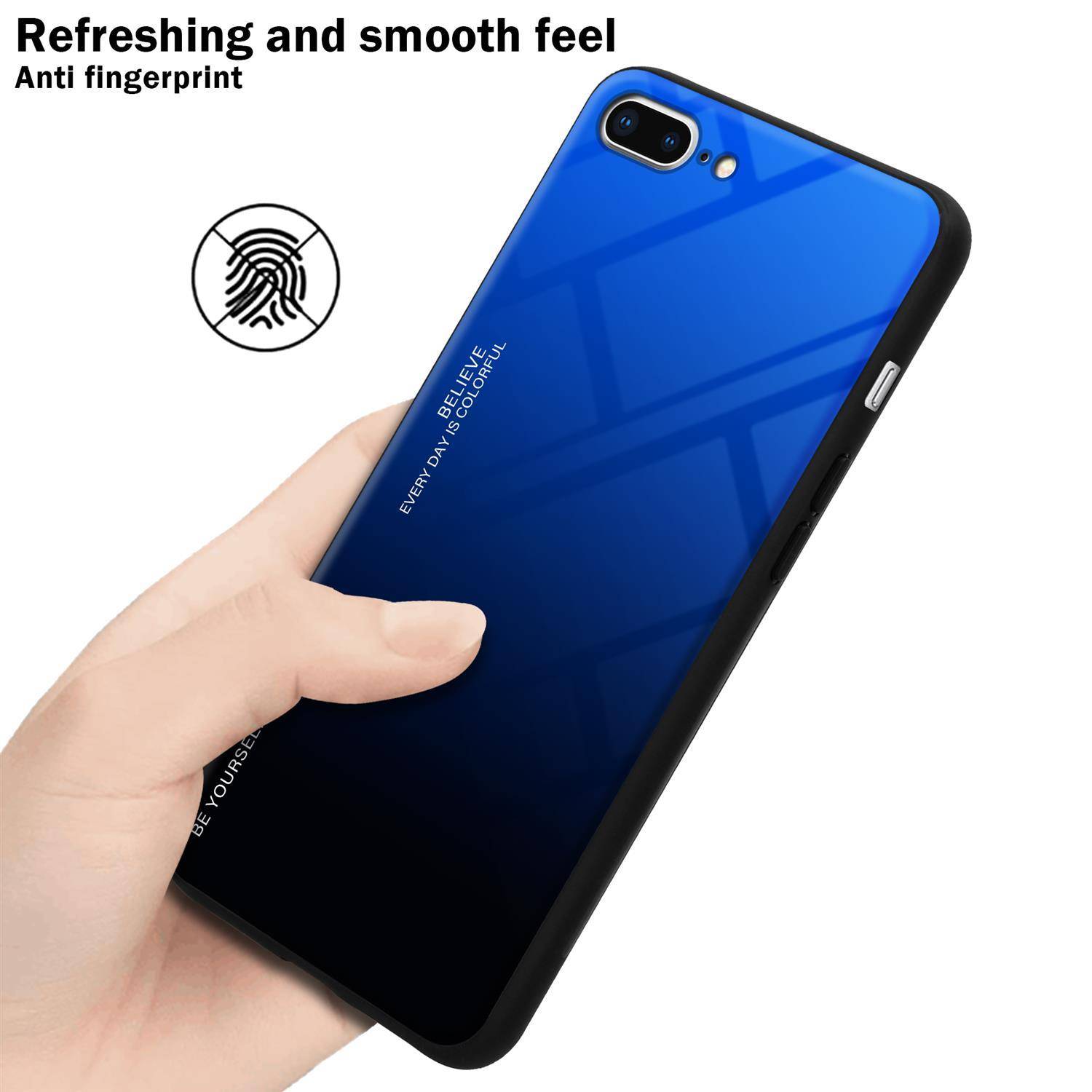 Cadorabo Hülle für Apple iPhone 7 PLUS / 7S PLUS / 8 PLUS Schutz Hülle in Schwarz Handyhülle TPU Etui Cover Case