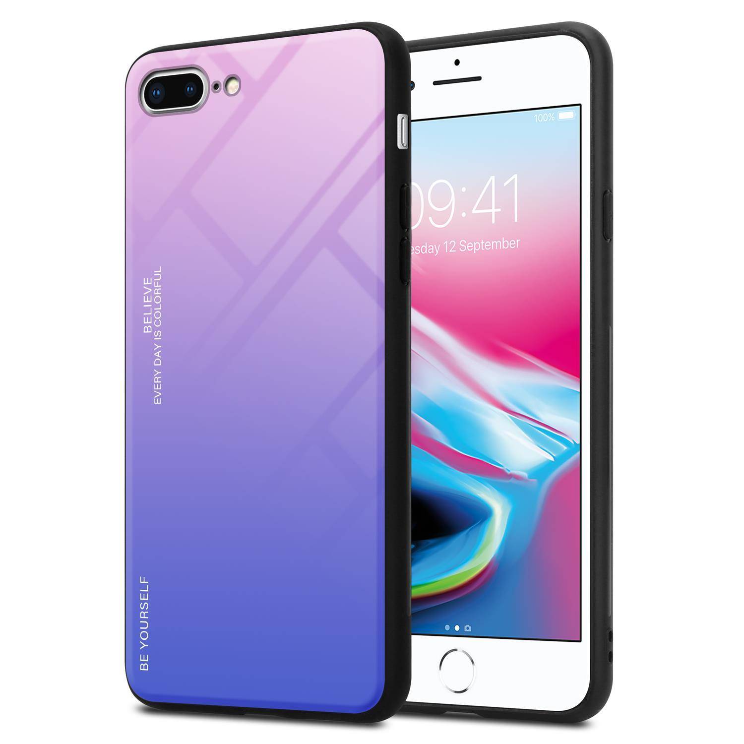 Cadorabo Hülle für Apple iPhone 7 PLUS / 7S PLUS / 8 PLUS Schutz Hülle in Schwarz Handyhülle TPU Etui Cover Case