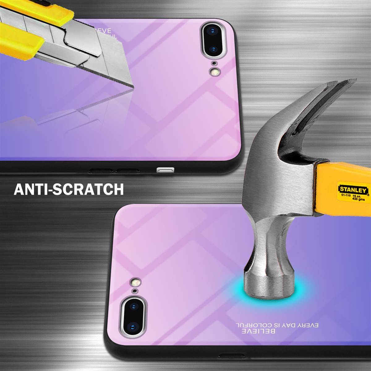 Cadorabo Hülle für Apple iPhone 7 PLUS / 7S PLUS / 8 PLUS Schutz Hülle in Schwarz Handyhülle TPU Etui Cover Case